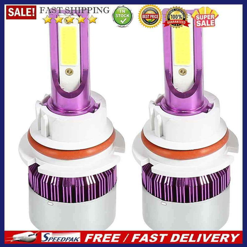 1 Pair COB LED Car Headlight Bulbs 72W 6500K Auto Headlamp Fog Light IP67 Purple