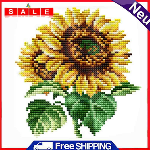 14CT Partial Cross Stitch Sunflower Counted DIY Wall Art Crafts Home Decoration