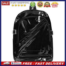 Women/Men PVC Clear Waterproof Backpacks Teen Hologram Schoolbags/Black