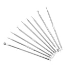 9pcs Stainless Steel Blackhead Comedones Acne Blemish Extractor Remover Newly