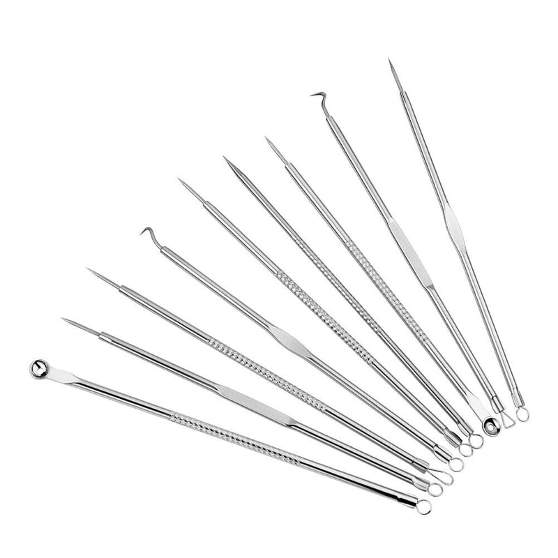 9pcs Stainless Steel Blackhead Comedones Acne Blemish Extractor Remover Newly