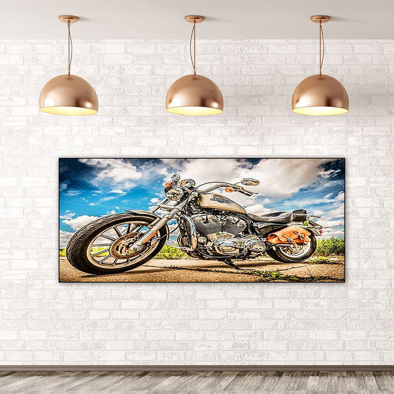 Motorcycle Oil Paint By Numbers DIY Handpainted on Canvas Wall Picture Unfr