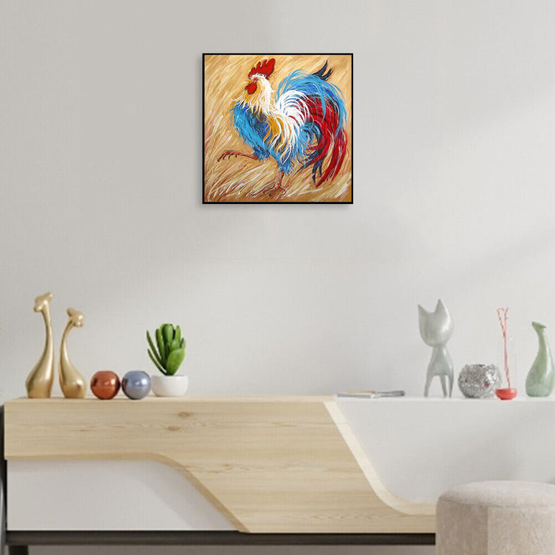 Colorful Rooster Canvas Painted Oil Paint By Numbers Modern Bedroom Wall Arts