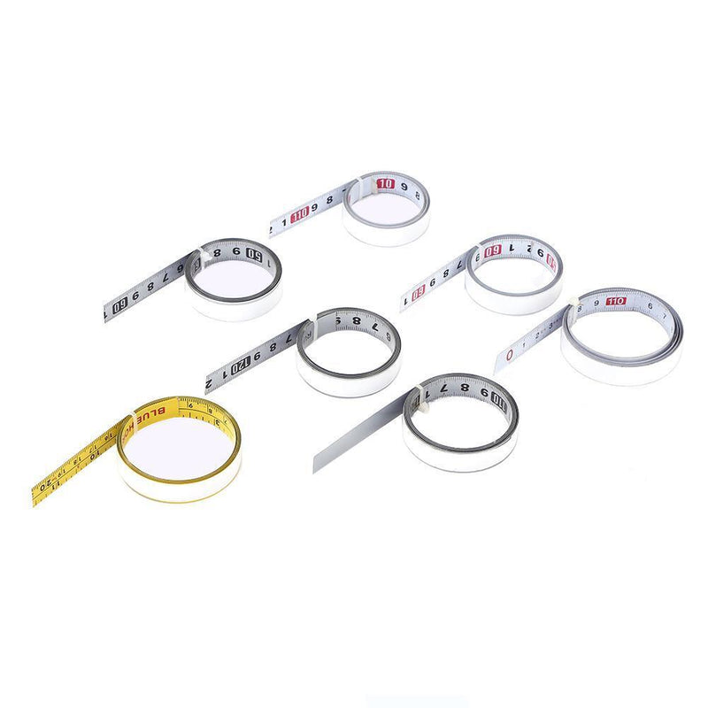 5pcs Stainless Steel Miter Track Tape Self Adhesive Metric Ruler R2L White