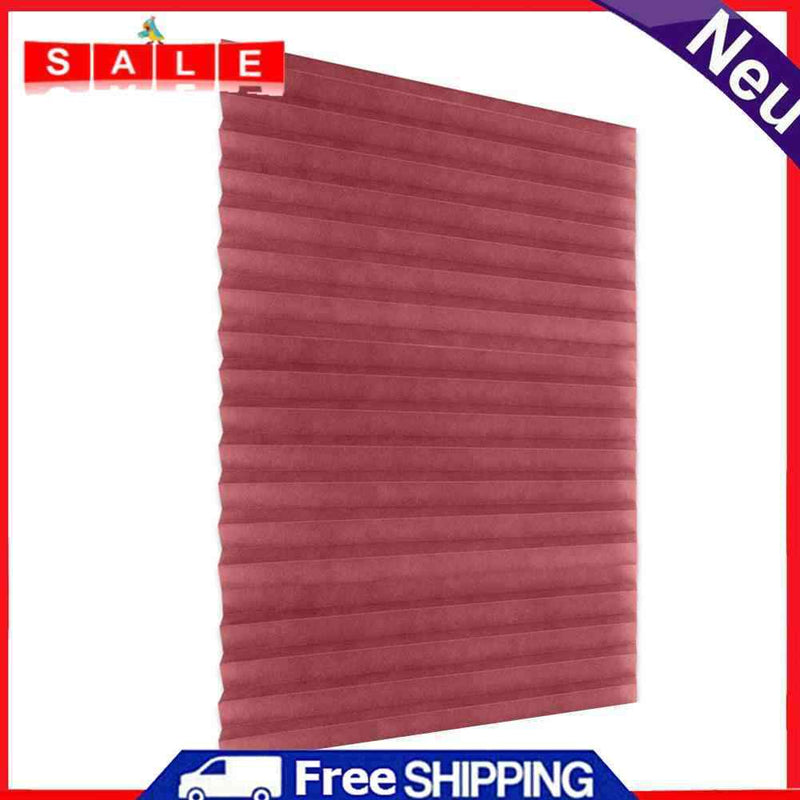 Half Blackout Pleated Blinds Self-Sticky Windows Curtains Balcony Shades Red