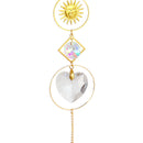 5pcs Hanging Moon Sun Heart Ball Light Catcher Crystal Outdoor Wind Chime