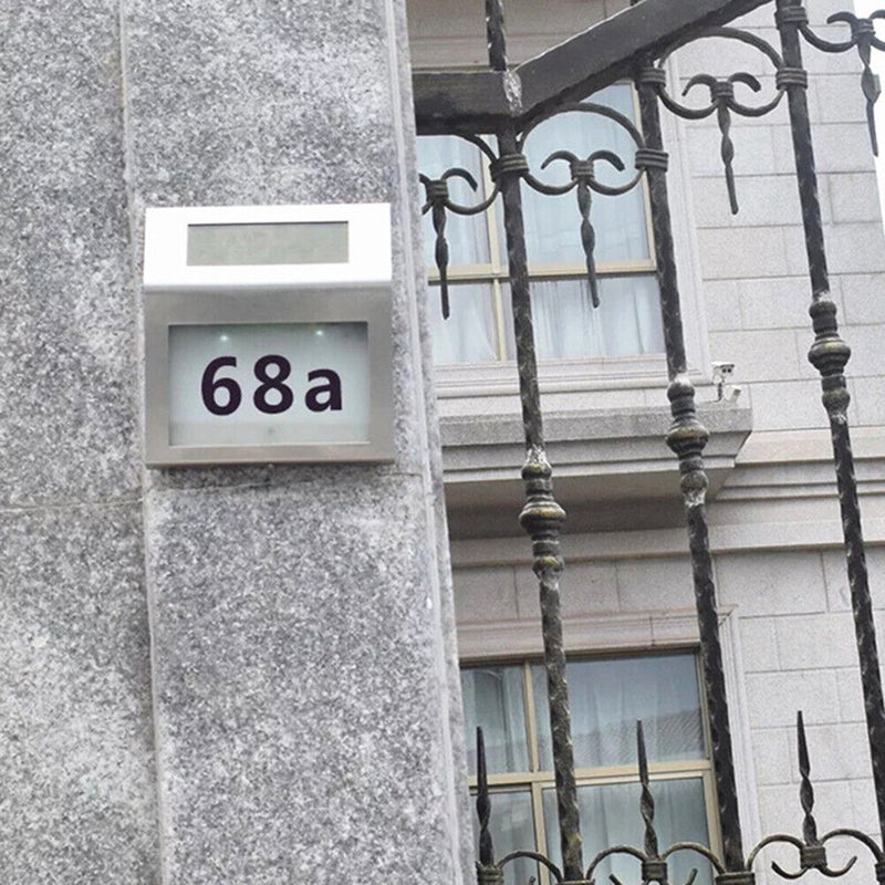 House Number LED Solar Lamp Waterproof Outdoor Address Number Sign Light Newly