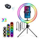Light with Tripod Stand RGB LED 10 inch Ring Fill Light For TikTok Youtube