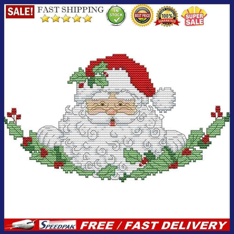 Santa Bust Partial Cross Stitch 14CT Counted Embroidery DIY Home Decoration Gift