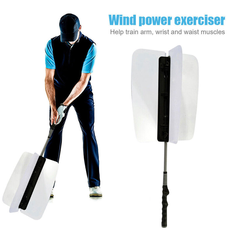 Golf Speed Training Fan Wind Resistance Golf Club Swing Power Aids (White)