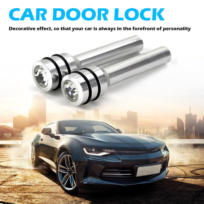 Bling Rhinestone Aluminum Alloy Car Door Lock Knob Pull Pins Universal Pack