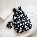 Casual Nylon Shoulder School Bags Cow Letter Print Women Girls Travel Backpacks