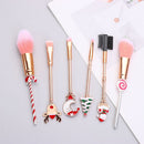 Ornaments Christmas gift Makeup Brushes Metal Handle Santa Claus Pattern