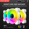 COOLMOON 12cm Silent 4Pin PWM 5V 3Pin ARGB Aura Sync Case Cooling Fan White