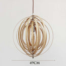 Base Roating Adjustable Shape Chandelier LED Wooden Ceiling Hanging Light Round