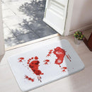 Halloween Bath Mat Bloody Footprint Scary Blood Bathroom Floor Pads Washable~