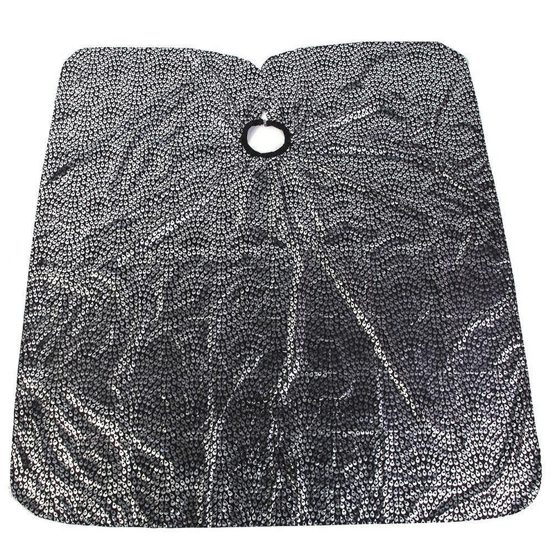Hair Cut Cover Cloth Feather Pattern Waterproof Hairdresser Cape(Black)