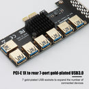 PCI-E 1x1 to 7 Riser Card Adapter Multiplier Hub Connector PCI-Express USB 3.0