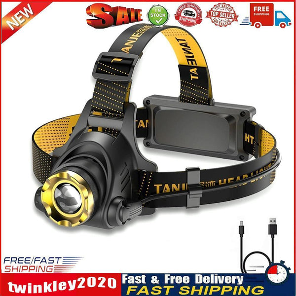 LED Headlamp Fishing Headlight 3 Modes Zoomable Waterproof Camping Light Newly
