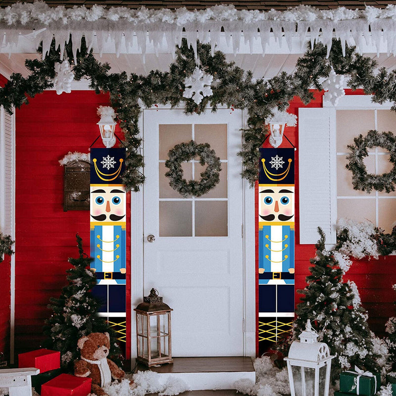Christmas Nutcracker Soldier Banner Merry Christmas Decorations for Outdoor