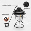 LED Camping Lamp Iron Outdoor Hanging Lantern USB Rechargeable (Tall) Newly