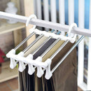 5 Layers Clothes Hanger Pants Storage Rack Trousers Hanging Shelf (White) Newly