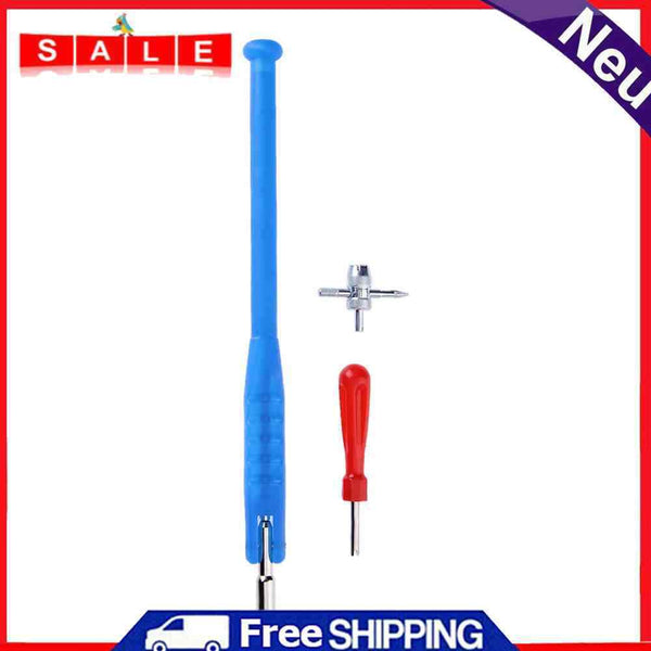 Valve Core Remover Set Copper Nickel Plated Nozzle Pull Rod Extractor