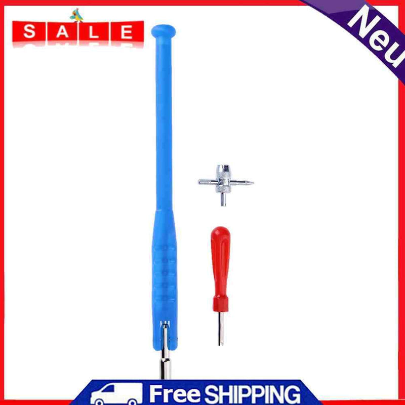 Valve Core Remover Set Copper Nickel Plated Nozzle Pull Rod Extractor