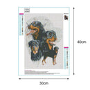 5D DIY Full Drill Diamond Painting Dogs Group Cross Stitch Embroidery Rhine