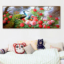5D Rhinestone Craft Beaded Art Drawing Peacock Peony Diamond Embroidery Mosaic