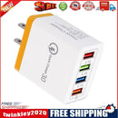 4 USB Travel Wall 3A Fast Charging Charger US Plug Adapter (Orange) 2PCS