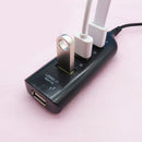 4 Port USB 2.0 Hub w/ 1.6-Foot Cable for PC Flash Drive Mobile HDD (Black)