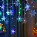 4m LED Snowflake Icicle Lamp Curtain String Lights Christmas (US Colorful)