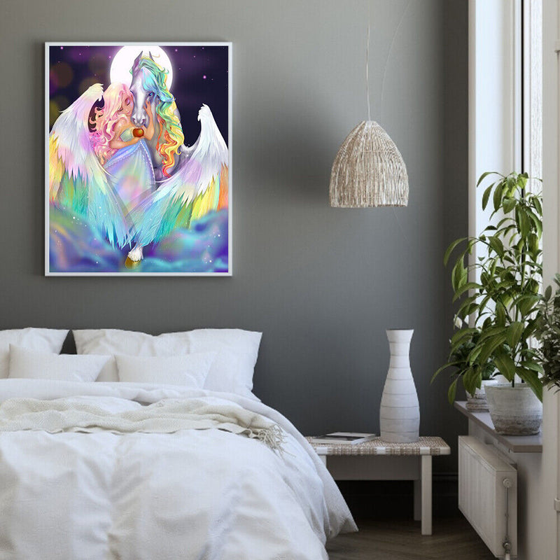 Girl White Horse 40x50cm Oil Paint By Numbers Picture DIY Modern Wall Art Newly