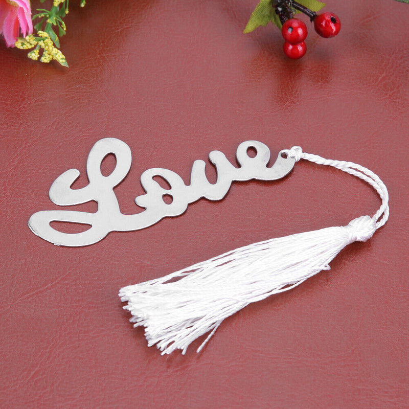 LOVE Shaped Bookmark Tassel Wedding Favors Bridal Shower Bridesmaid Giffts Newly