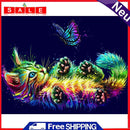 Full Embroidery Cat Butterfly 3-Beach 11CT Printed Cross Stitch Cotton DIY Kit