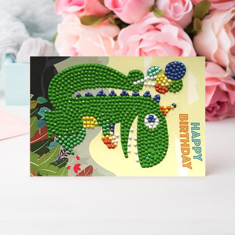 4pcs DIY 5D Special Diamond Painting Gifts Happy Birthday Cards Party Mosaic Kit