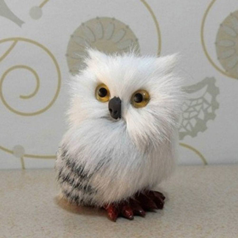 Cute Lovely Owl White Black Furry Christmas Bird Ornament Decoration hot.
