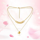 Titanium Steel Butterfly Pendant Female Double Layer Simple Necklace Choker