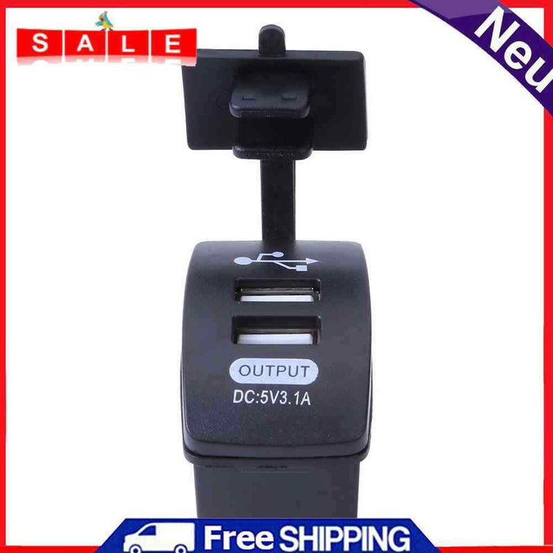 Universal Car Motorcycle 3.1A Dual USB Charger with Waterproof Cover for Phone