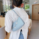 Fashion Women Butterfly Chain PU Underarm Bag Casual Small Handbags (Blue)