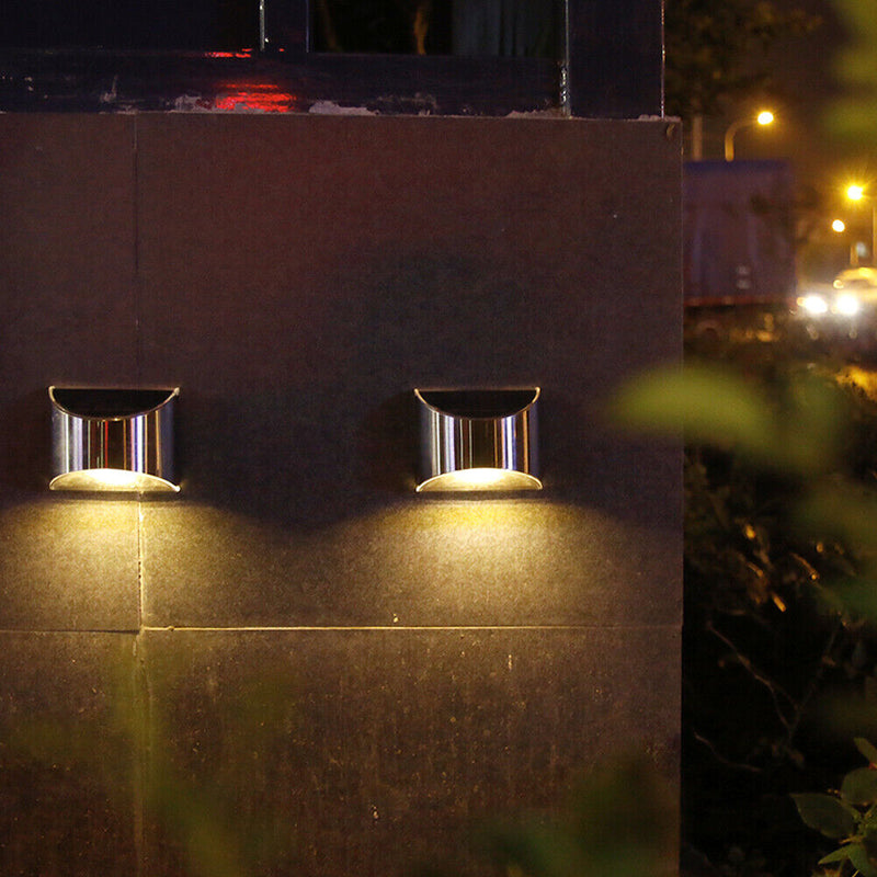 2pcs Warm White 4 LED Solar Lights Waterproof  Wall Stair Lamp for Security