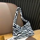 Daily Animal Pattern Underarm Bag Plush Lady Shoulder Purse Large Capacity Totes