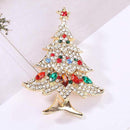 Fashion Cute Christmas Tree Star Crystal Women Charm Brooch Pin Jewelry Gifts~