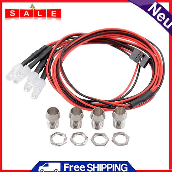 4pcs 70cm Lamp 5mm LED Lights for 1/12 1/18 1/10 1/8 Axial Scx10 Traxxas RC Cars