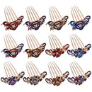 Hair Accessories Elegant Hair Comb Hairpin Shiny Rhinestone Inlaid Flower