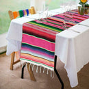 Mexican Serape Striped Table Runner Colorful Shawl Fiesta For W9M9 Deco T4U3