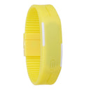 Touch Screen LED Digital Silicone Wrist Watch Unisex Bracelet (Yellow) Newly
