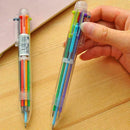 Multi-color 6 in1 Color Ballpoint Pen Ball Point Pens Kids Supply P5X5 N0X0