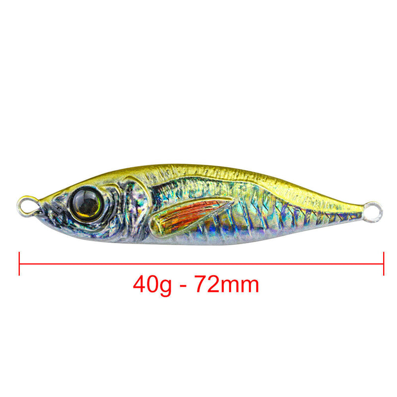 72mm 40g Metal Simulation Fishing Lures Jig Hooks Artificial Hard Bait (A)